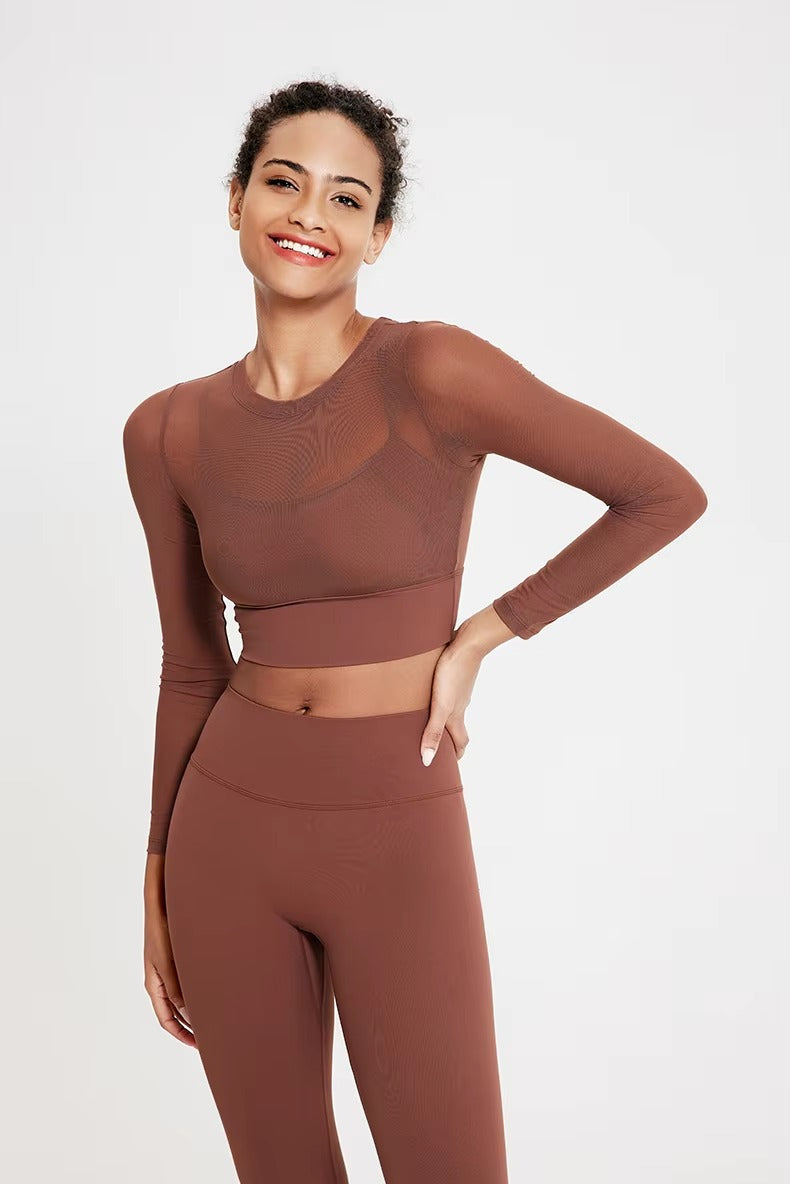 Breathable Quick Dry Running Leggings And Top Two Pieces Fitness Yoga Set Mssza