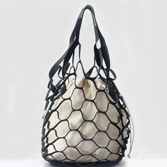 Bright Paper Ropes Hollow Woven Netted Beach Bag Mssza
