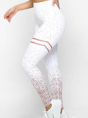 Bronzing Printed Slim High Waisted Yoga Leggings Mssza