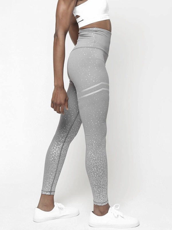 Bronzing Printed Slim High Waisted Yoga Leggings Mssza
