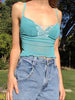Butterfly Embroidered Chic Camisole Slim Fit Blouses Mssza