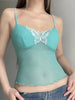 Butterfly Embroidered Chic Camisole Slim Fit Blouses Mssza