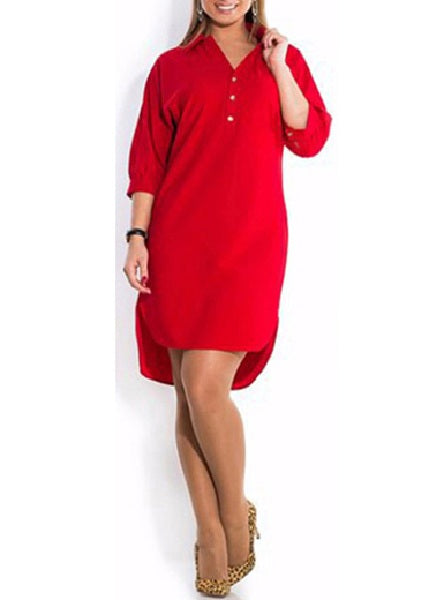 Button Front Long Dress â€?Formal Shirt Mssza