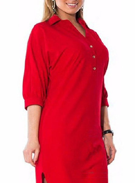 Button Front Long Dress â€?Formal Shirt Mssza