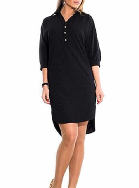 Button Front Long Dress â€?Formal Shirt Mssza