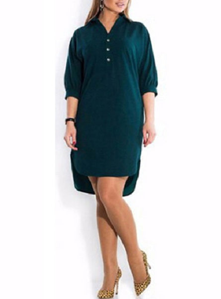 Button Front Long Dress â€?Formal Shirt Mssza