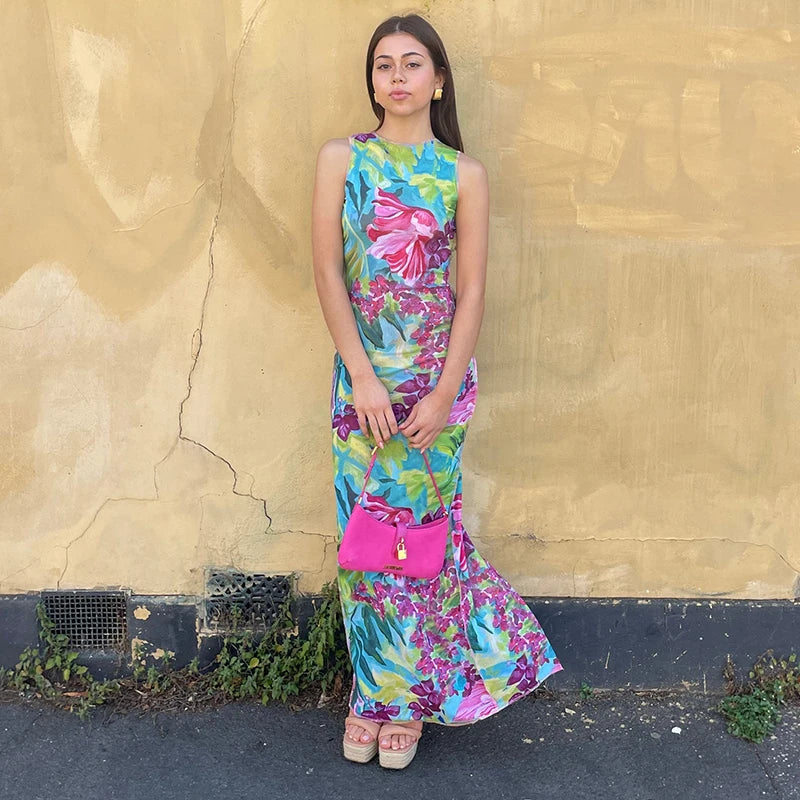 New Chic Sensational Vibrant  Nightclub-ready Flirty Maxi Dress Mssaz Desses