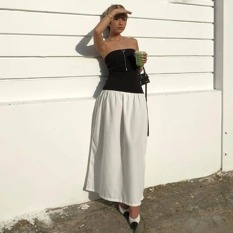 Patchwork Colorful Summer-ready Chic Casual Backless Sensational Maxi Dress Mssaz Desses