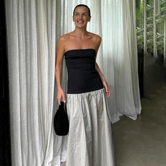 Patchwork Colorful Summer-ready Chic Casual Backless Sensational Maxi Dress Mssaz Desses