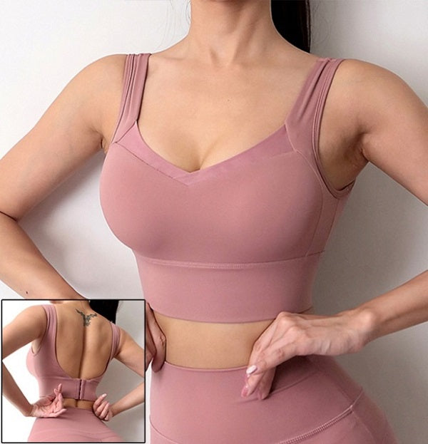 Camis Push Up Yoga Crop Top Bras Solid Athletic Vest Gym Mssza