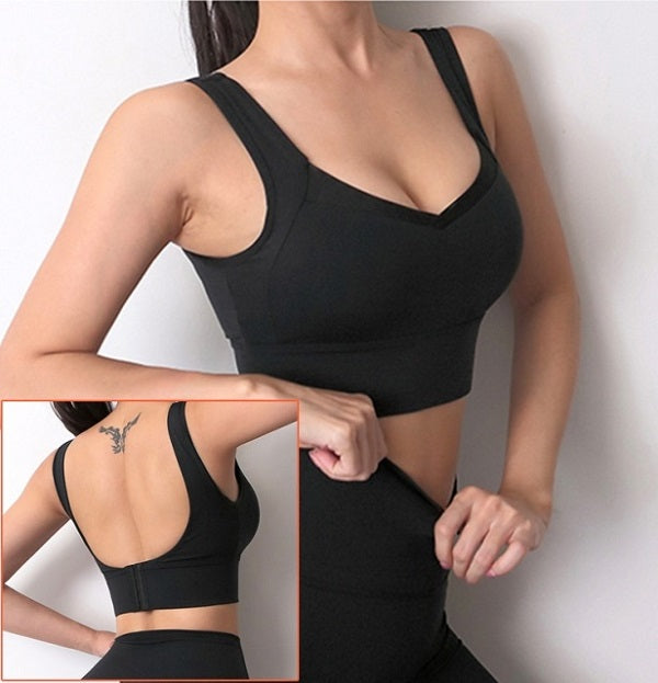 Camis Push Up Yoga Crop Top Bras Solid Athletic Vest Gym Mssza