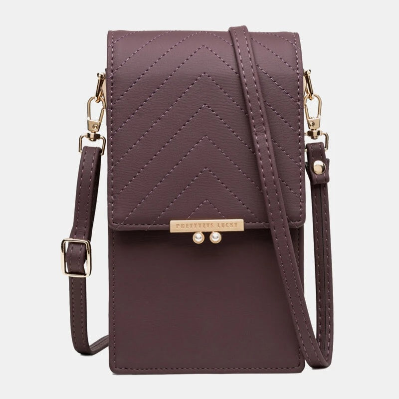 Card Slots Solid Phone Crossbody Shoulder Bag Mssza