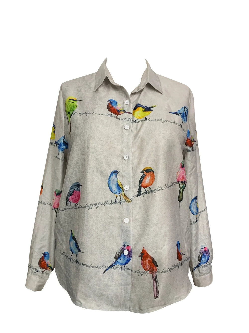 Cartoon Bird 3D Pattern Long Sleeve Shirt Daily Street Casual Top Mssza