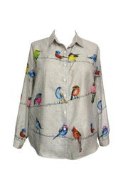 Cartoon Bird 3D Pattern Long Sleeve Shirt Daily Street Casual Top Mssza