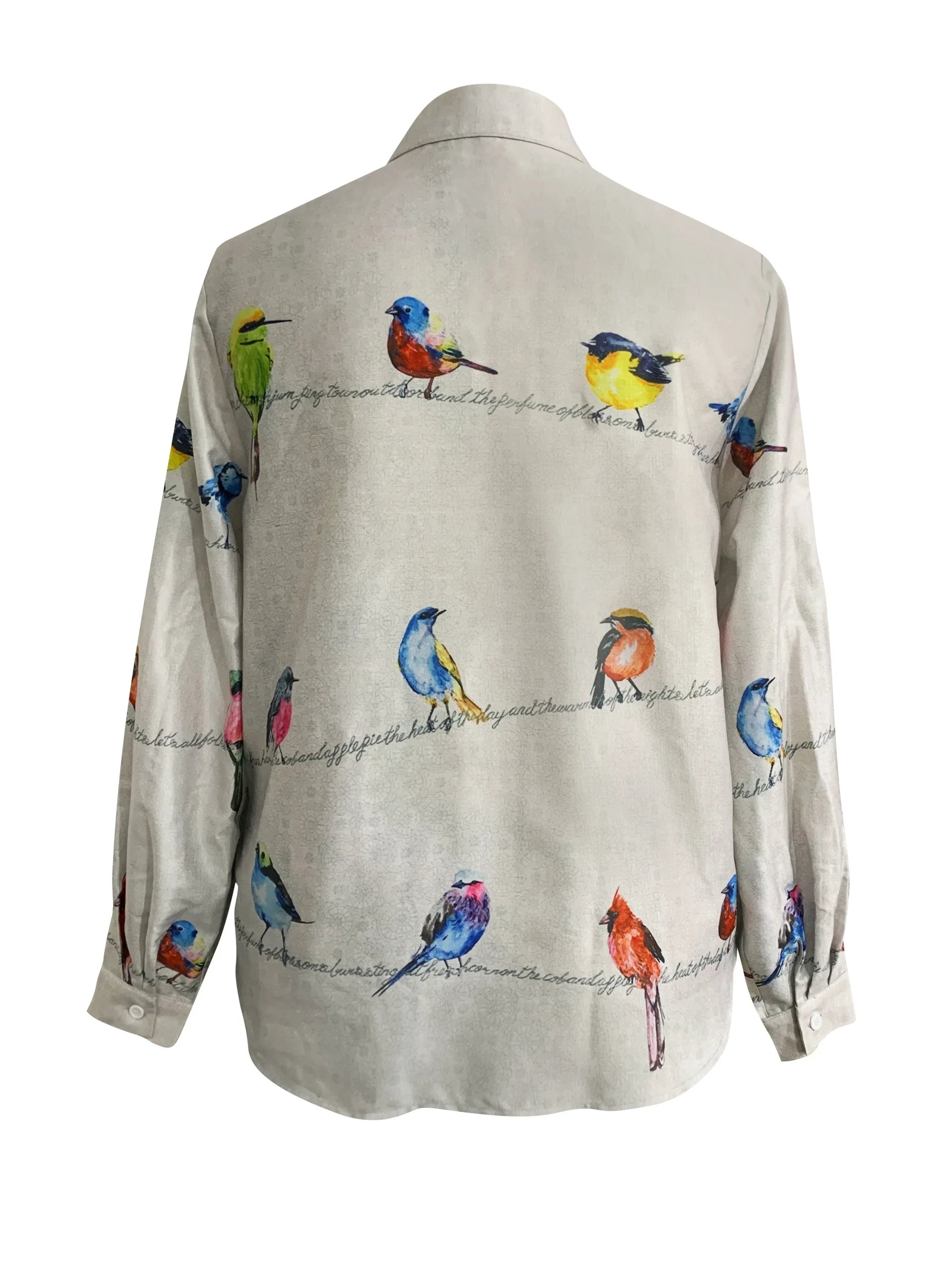 Cartoon Bird 3D Pattern Long Sleeve Shirt Daily Street Casual Top Mssza