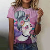 Cartoon Characters Print Short Sleeved Funny Top T-Shirts Mssza
