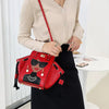 Cartoon PU Leather Pearl Crossbody Messenger Shoulder Bag Mssza