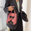 Cartoon PU Leather Pearl Crossbody Messenger Shoulder Bag Mssza