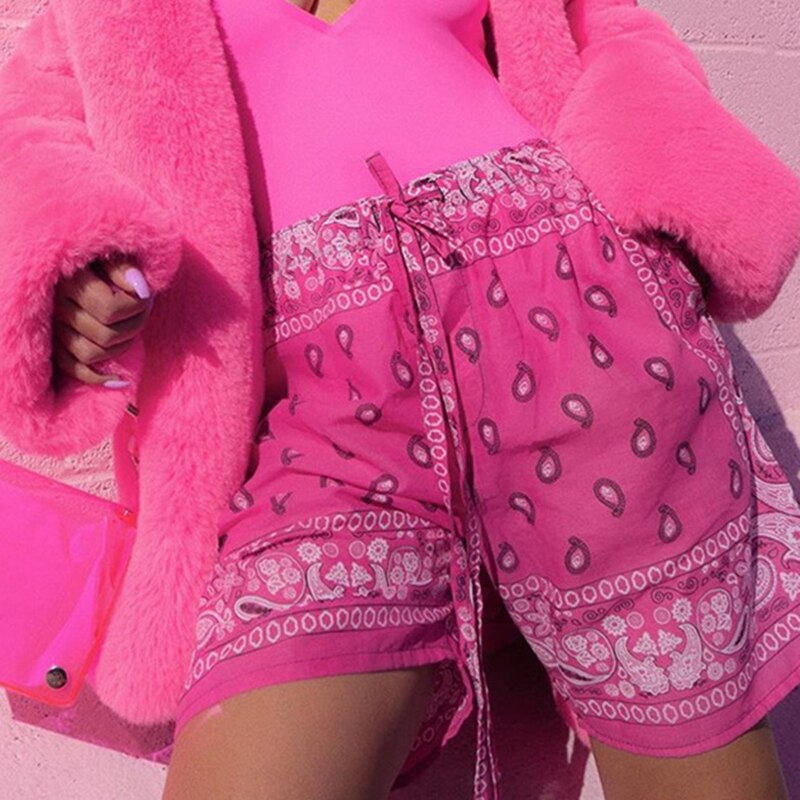 Cashew Flower Hip Hop High Waisted Shorts Mssza