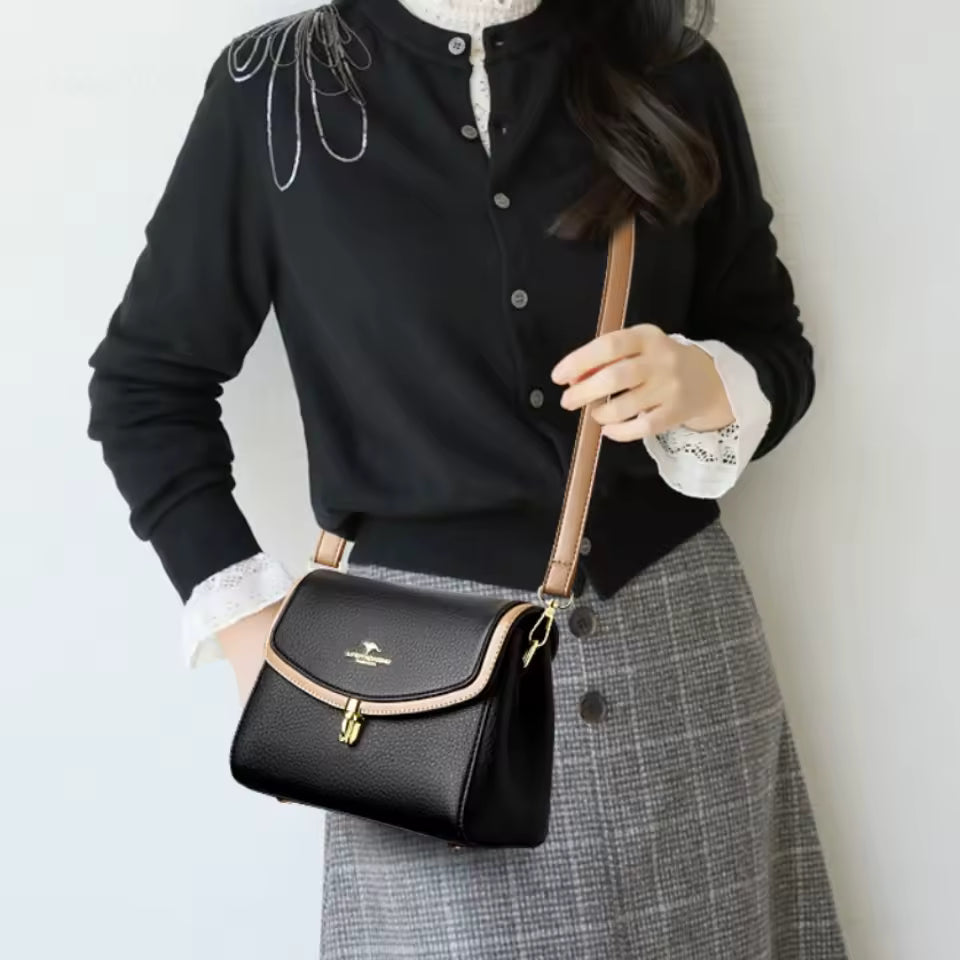 Casual 2 Strap Shoulder High Quality PU Leather Crossbody Bag Mssza