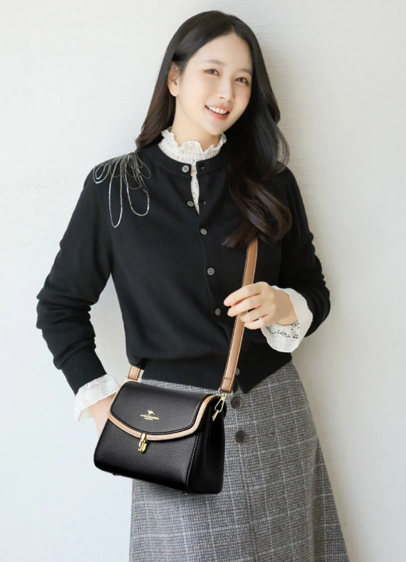 Casual 2 Strap Shoulder High Quality PU Leather Crossbody Bag Mssza