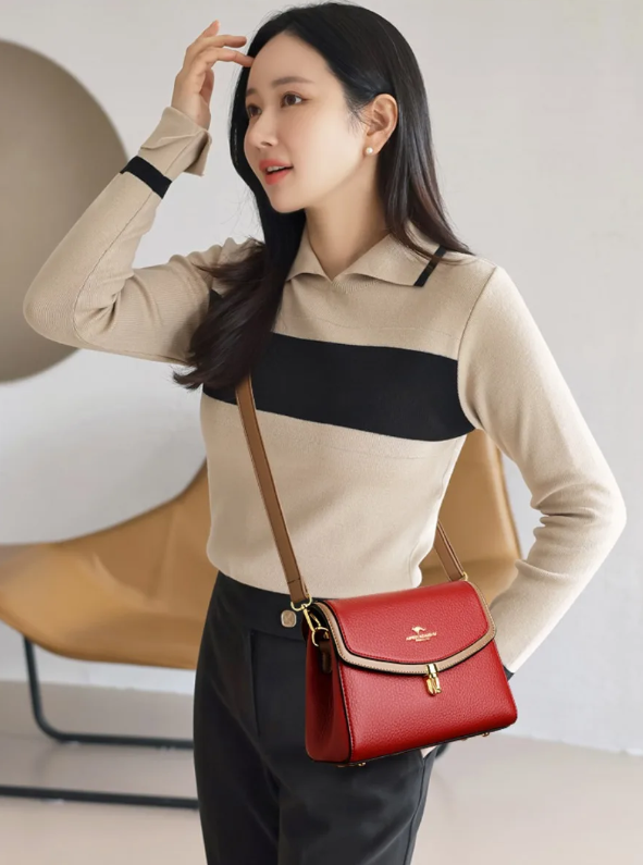 Casual 2 Strap Shoulder High Quality PU Leather Crossbody Bag Mssza