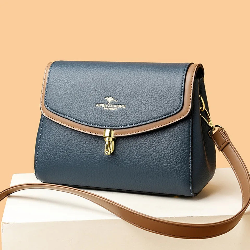 Casual 2 Strap Shoulder High Quality PU Leather Crossbody Bag Mssza