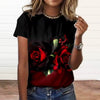 Casual 3d Floral Print Short Sleeve Large Size T Shirt Mssza