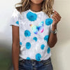 Casual 3d Floral Printing Oversized Pullover T Shirt Mssza