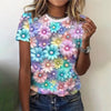 Casual 3d Floral Printing Oversized Pullover Tees Tops Mssza