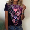 Casual 3d Floral Printing Pullover short Sleeve T-Shirts Mssza