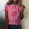 Casual 3d Floral Printing Tees Print Oversized Pullover T-Shirts Mssza