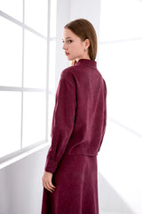 Casual A-line Viscose Shirt And Skirts 2 Piece Set Mssza