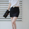 Casual Acetate Zipper Office Style Non Stretch Skirts Streetwear Mssza