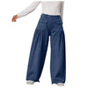 Casual Adjustable Hem With Pockets Plus Size Wide Leg With Pockets Jeans Mssza