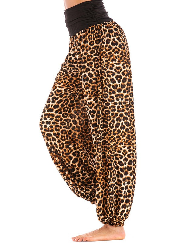 Casual Animal Print Polyester Yoga Pants Mssza