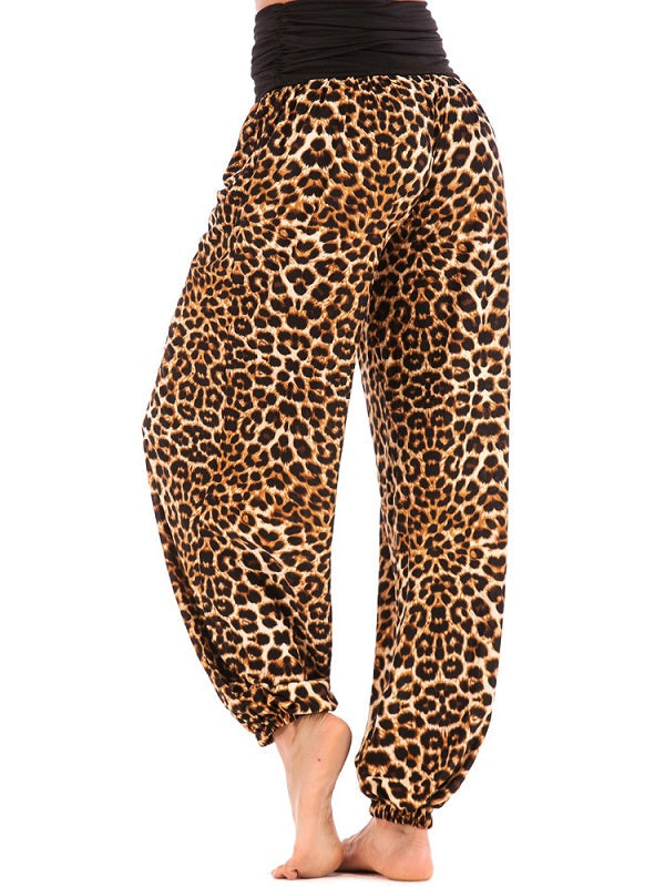 Casual Animal Print Polyester Yoga Pants Mssza