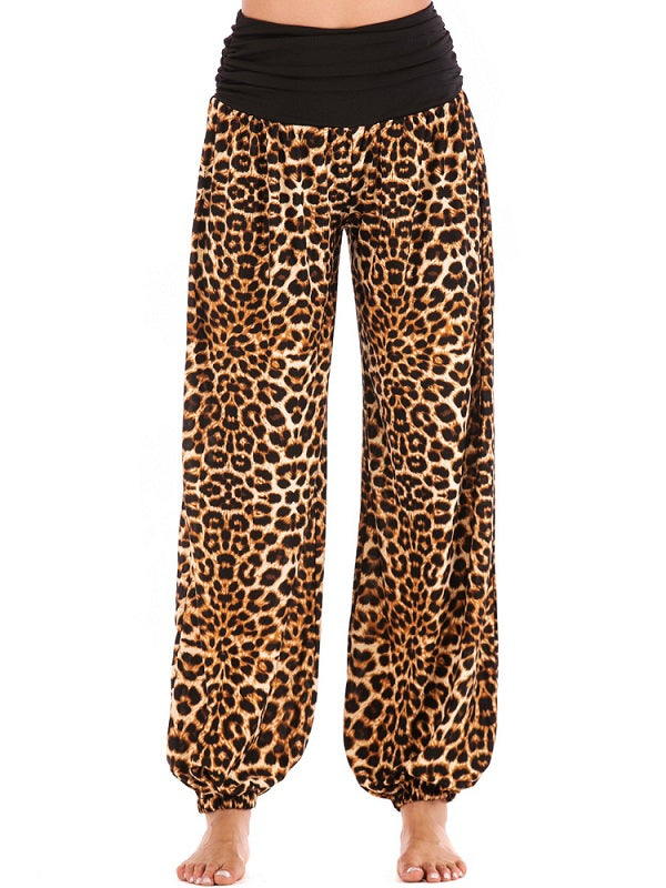Casual Animal Print Polyester Yoga Pants Mssza