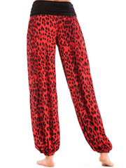 Casual Animal Print Polyester Yoga Pants Mssza