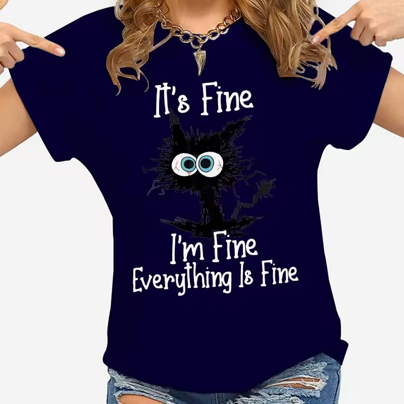 Casual Animal Print short Sleeve Loose T-shirts Mssza