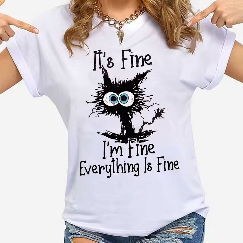Casual Animal Print short Sleeve Loose T-shirts Mssza