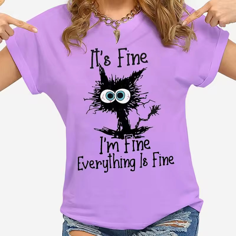 Casual Animal Print short Sleeve Loose T-shirts Mssza