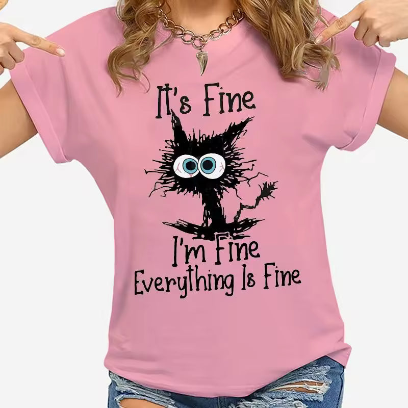 Casual Animal Print short Sleeve Loose T-shirts Mssza