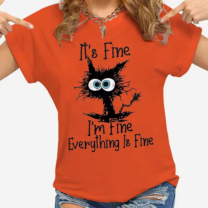 Casual Animal Print short Sleeve Loose T-shirts Mssza