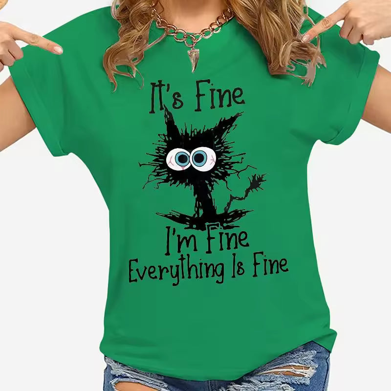 Casual Animal Print short Sleeve Loose T-shirts Mssza