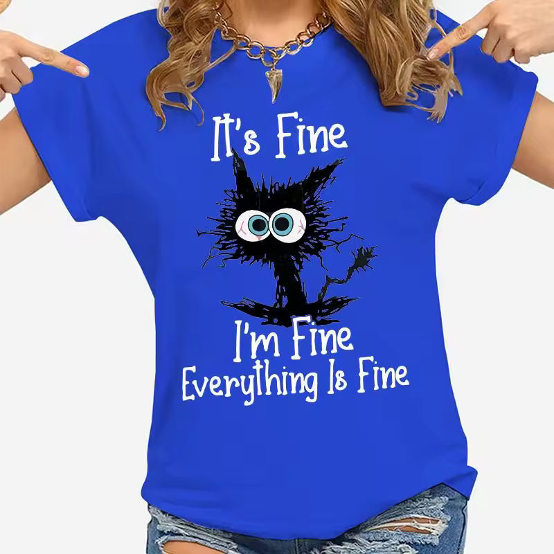 Casual Animal Print short Sleeve Loose T-shirts Mssza