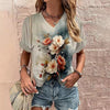 Casual Appliques Short Sleeve Streetwear V Neck 3d T Shirts Mssza