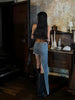 Casual Asymmetrical Edge Low Waist A-line Wide Leg Shorts Mssza