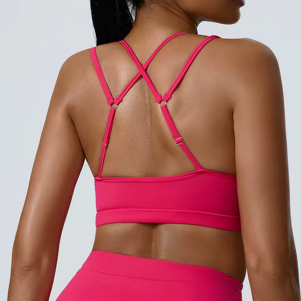 Back Sports Breathable Bras And 2 Piece Gym Suit Mssza
