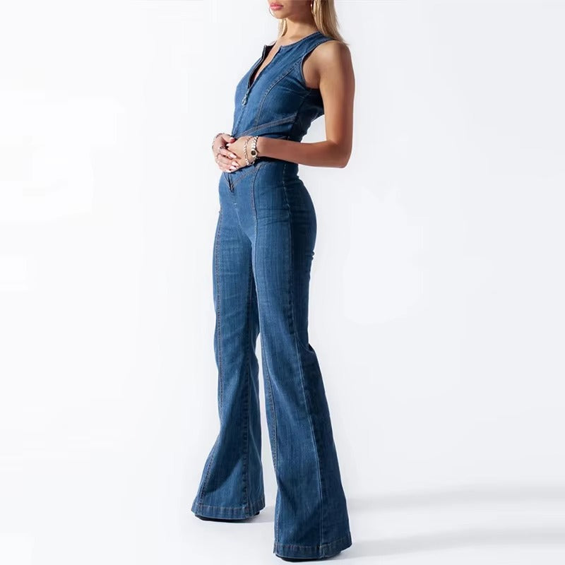 Casual Backless Heart Cutout Slim One-Piece Outfits Bodycon Jumpsuit Mssza